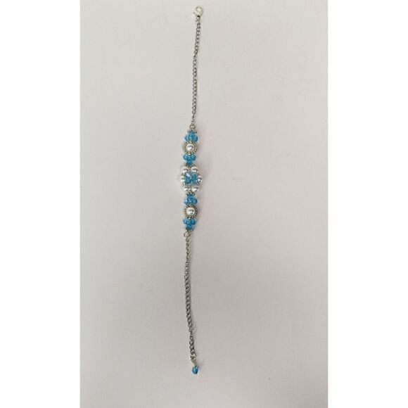 Handmade Jewelry by Ms. Lynda Aqua Bracelet - Picture 5 of 5